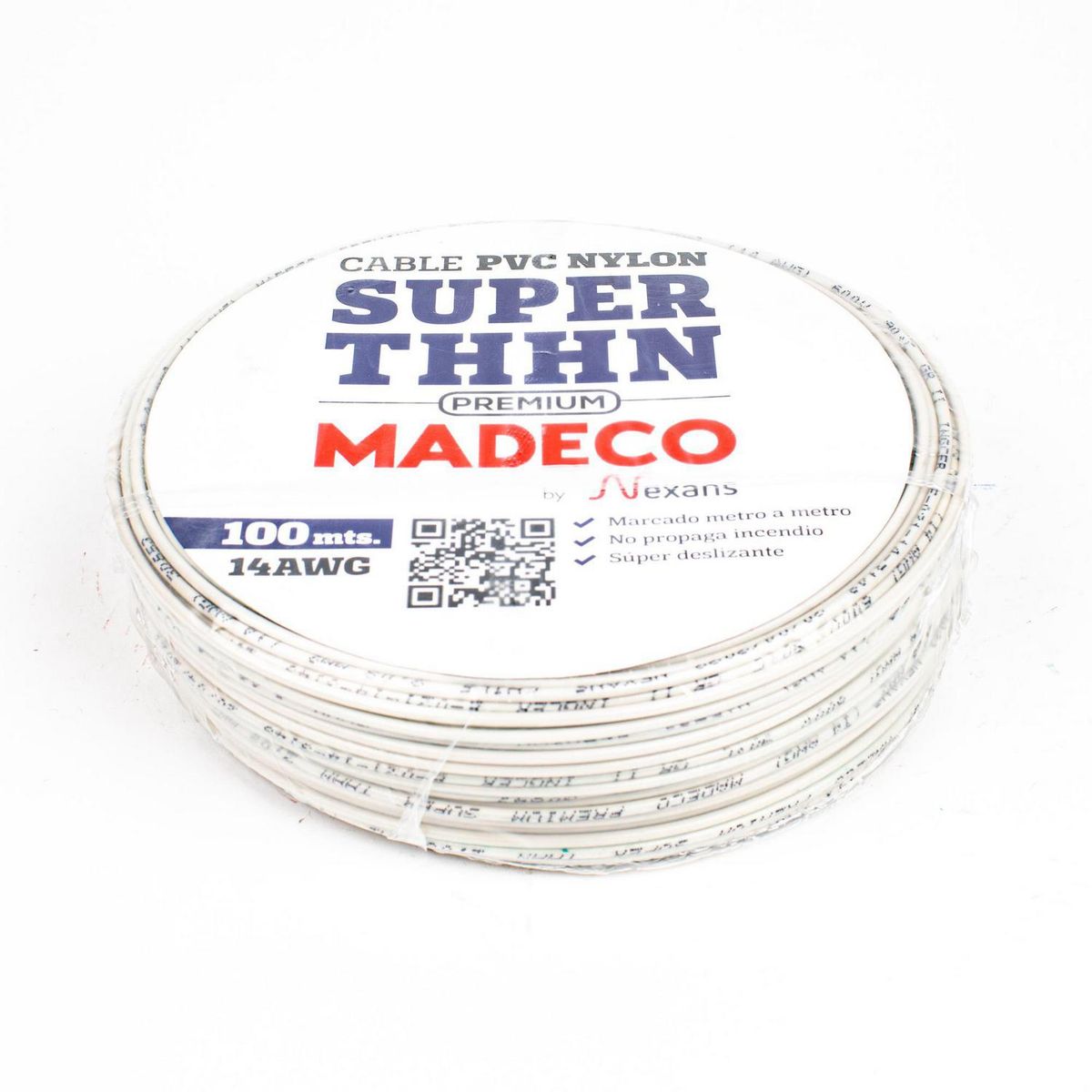 MADECO - Cable Eléctrico Premium THHN 1x14AWG/2,5MM2 Blanco 100 metro(s) 
