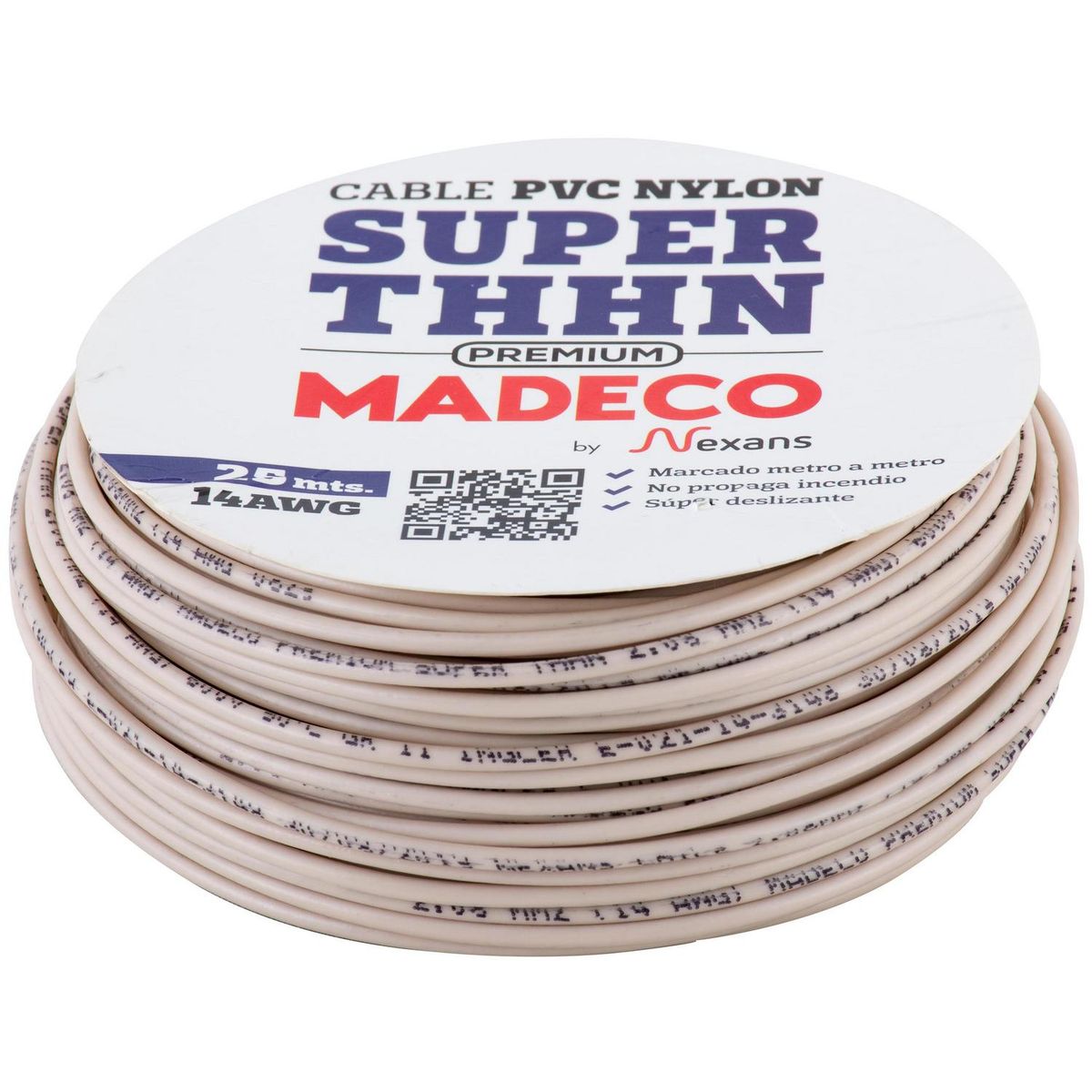 MADECO - Cable Eléctrico Premium THHN 1x14AWG/2,5MM2 Blanco 25 metro(s) 