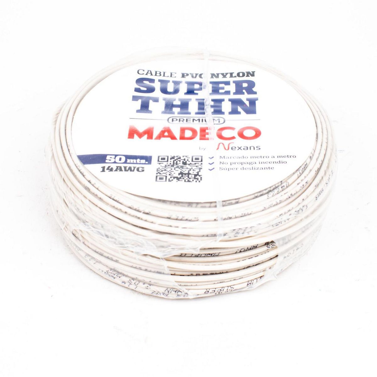MADECO - Cable Eléctrico Premium THHN 1x14AWG/2,5MM2 Blanco 50 metro(s) 