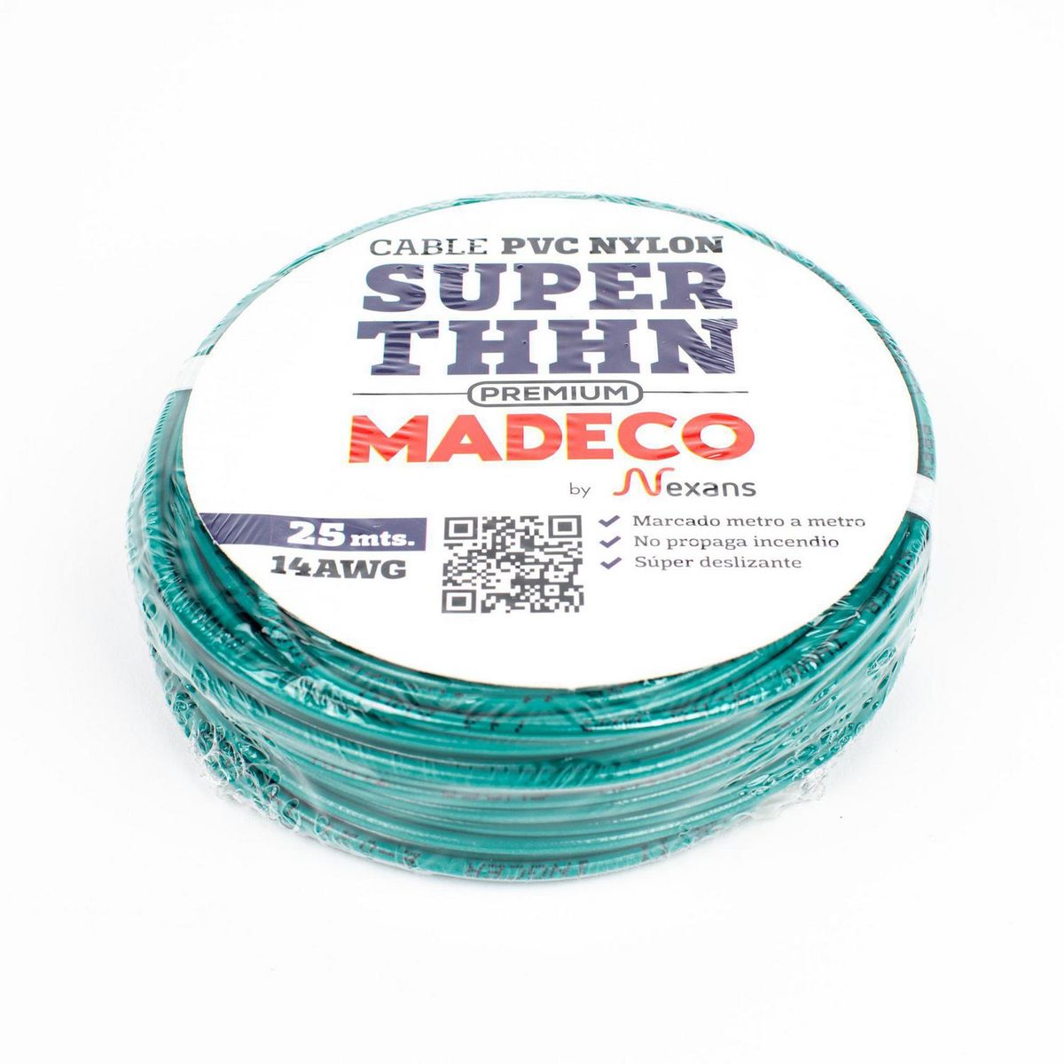 MADECO - Cable Eléctrico Premium THHN 1x14AWG/2,5MM2 Verde 25 metro(s) 