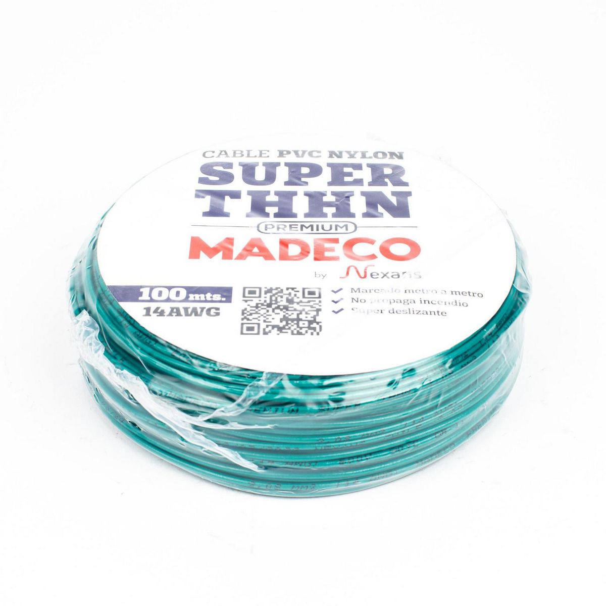 MADECO - Cable Eléctrico Premium THHN 1x14AWG/2,5MM2 Verde 100 metro(s) 
