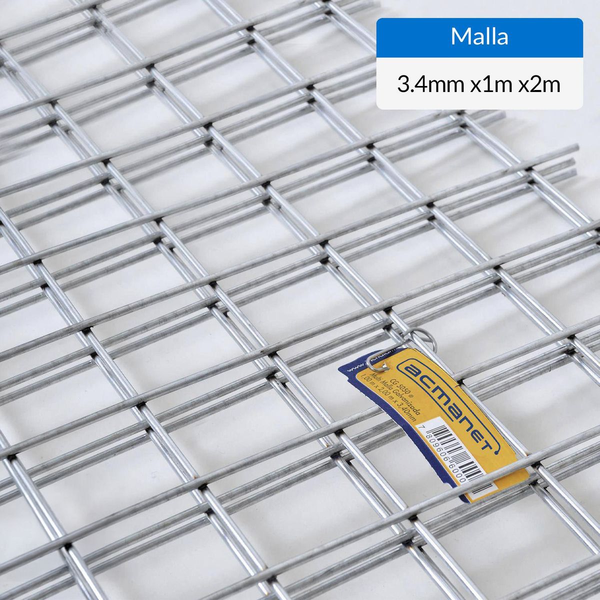 ACMANET - Malla Galvanizada 1X2 Metros Para Construcción