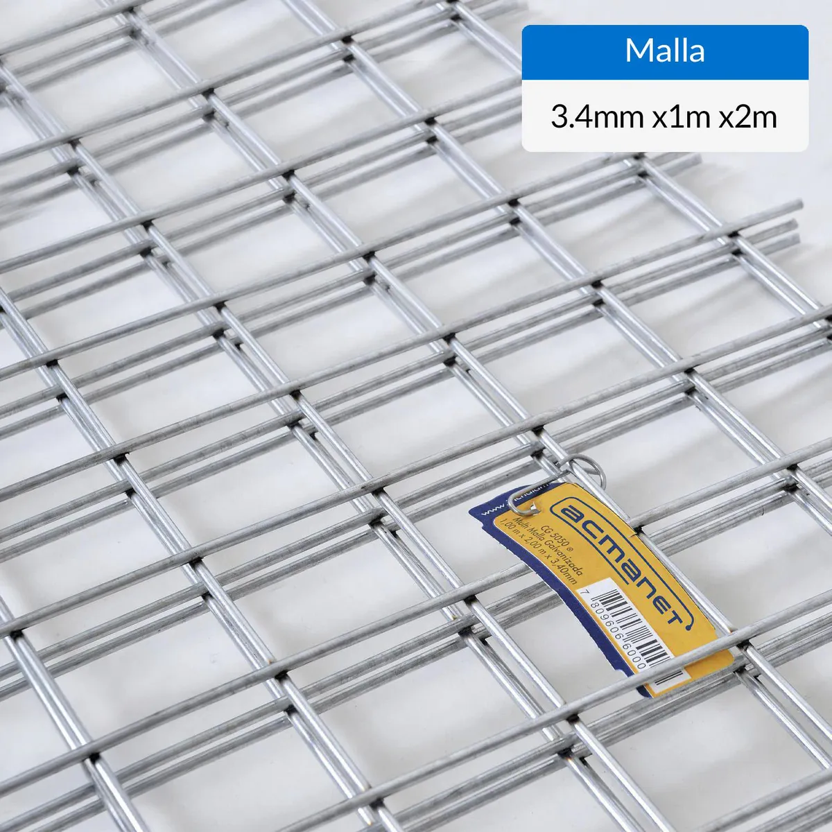 ACMANET - Malla Galvanizada 1X2 Metros Para Construcción