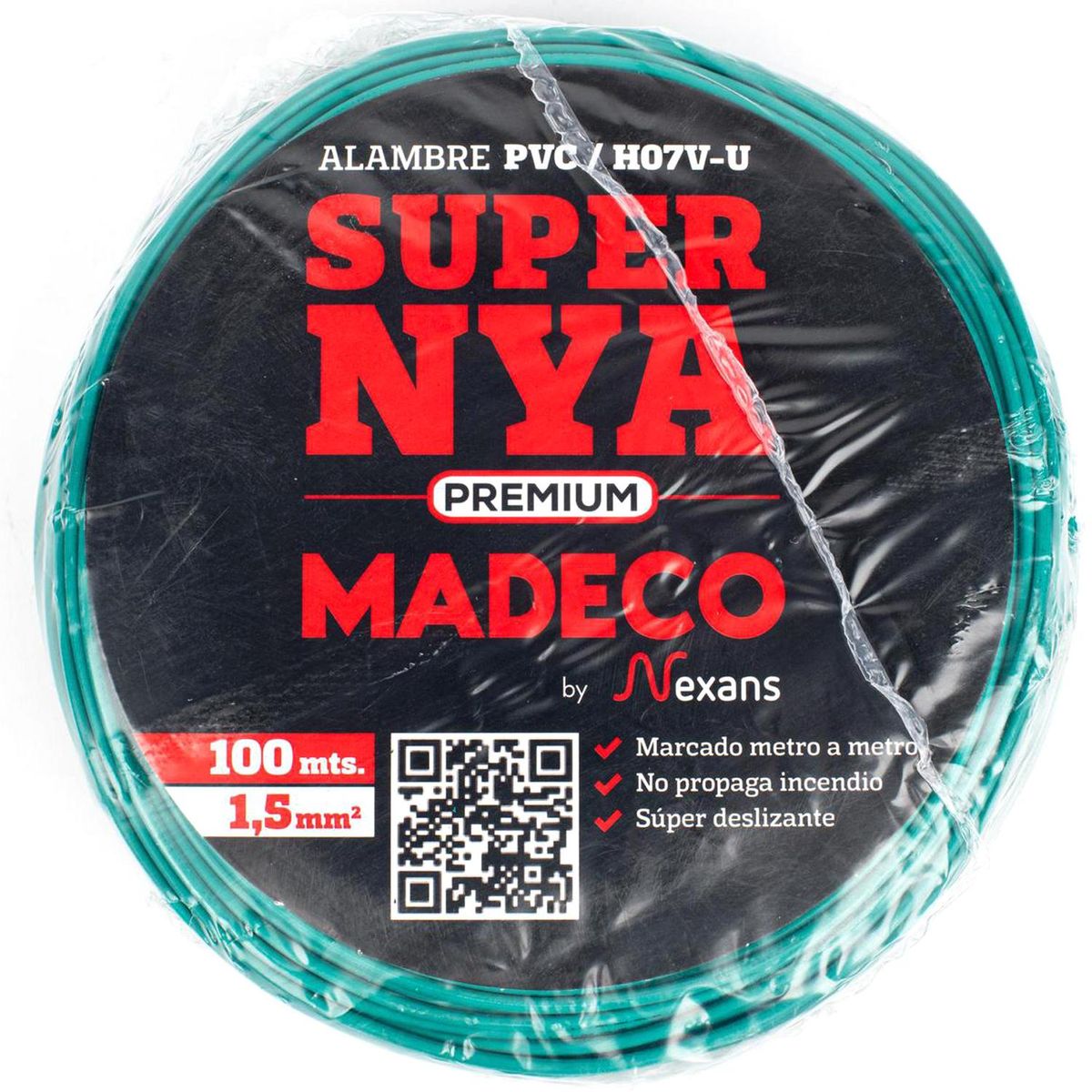 MADECO - Alambre NYA Premium 1x1,5 mm2 Verde 100 metro(s) 