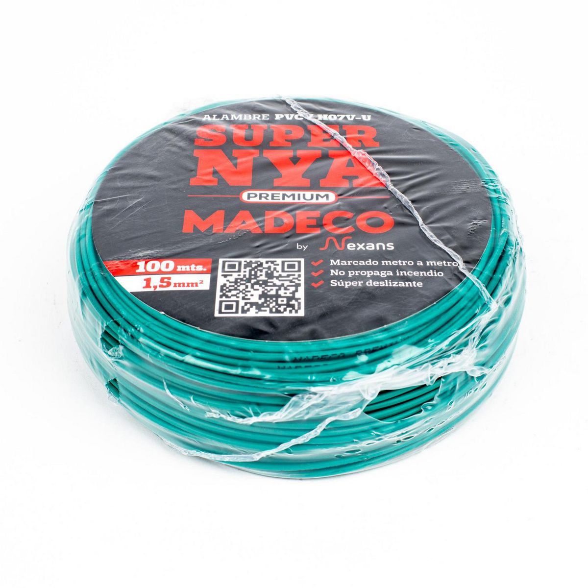 MADECO - Alambre NYA Premium 1x1,5 mm2 Verde 100 metro(s) 