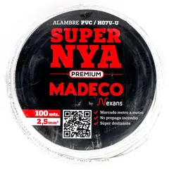 MADECO - Alambre de Cobre Aislado Premium H07V-U 1x2,5 mm2 100 metro(s) Blanco