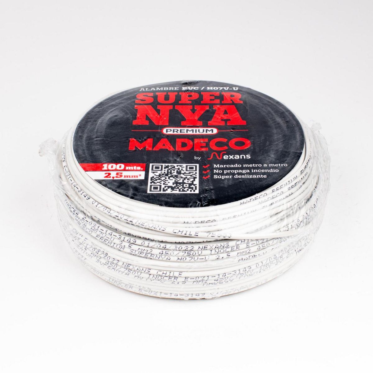 MADECO - Alambre NYA Premium 1x2,5 mm2 Blanco 100 metro(s) 