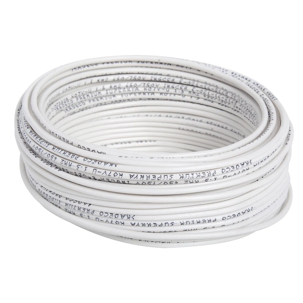 MADECO - Alambre de Cobre Aislado Premium H07V-U 1x2,5 mm2 Blanco 25 metro(s) 