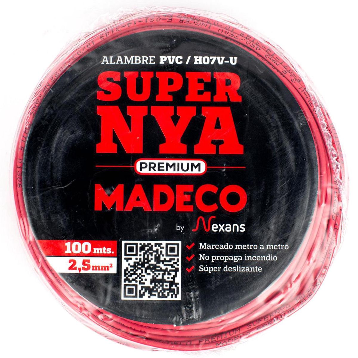 MADECO - Alambre NYA Premium 1x2,5 mm2 Rojo 100 metro(s) 