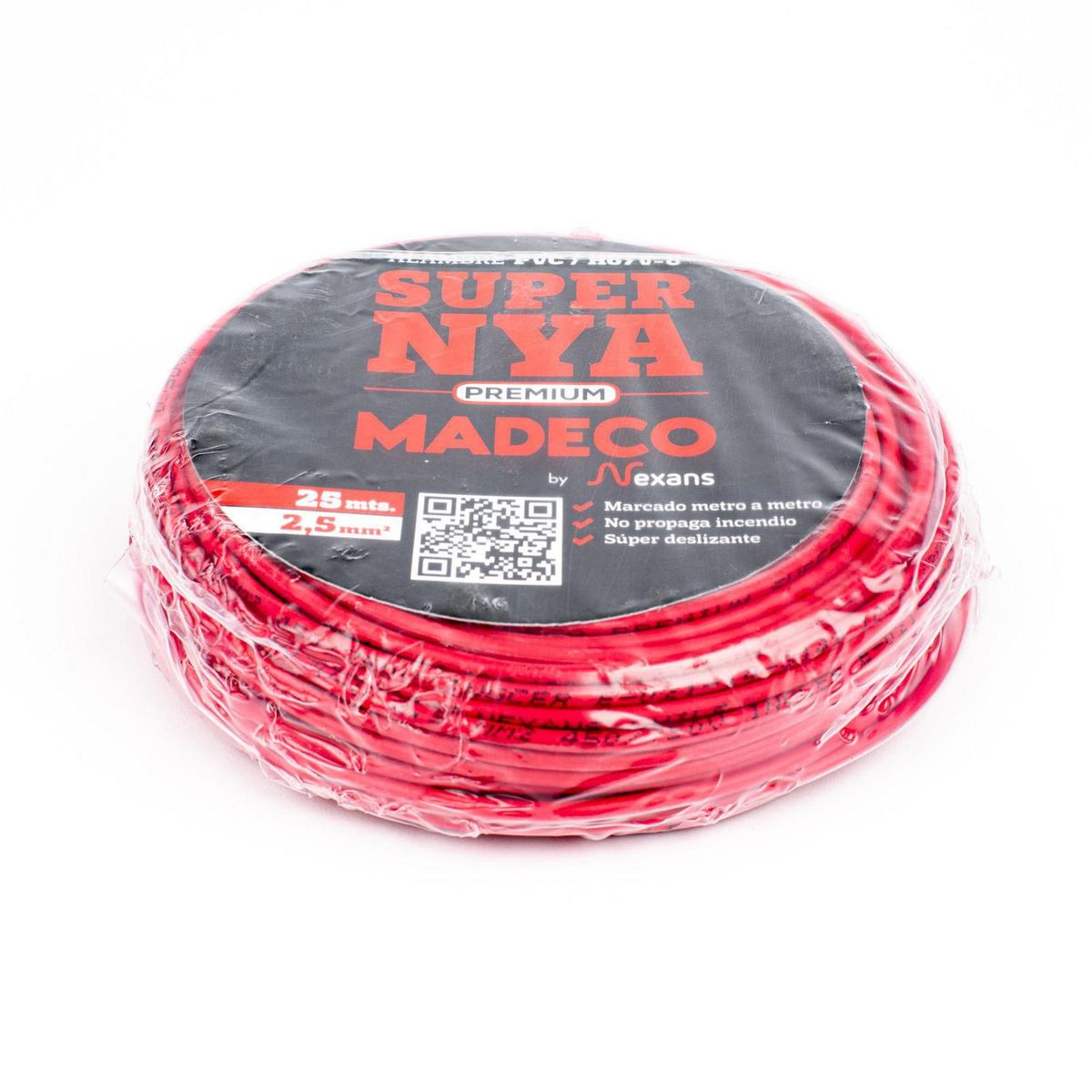 MADECO - Alambre de Cobre Aislado Premium H07V-U 1x2,5 mm2 Rojo 25 metro(s) 