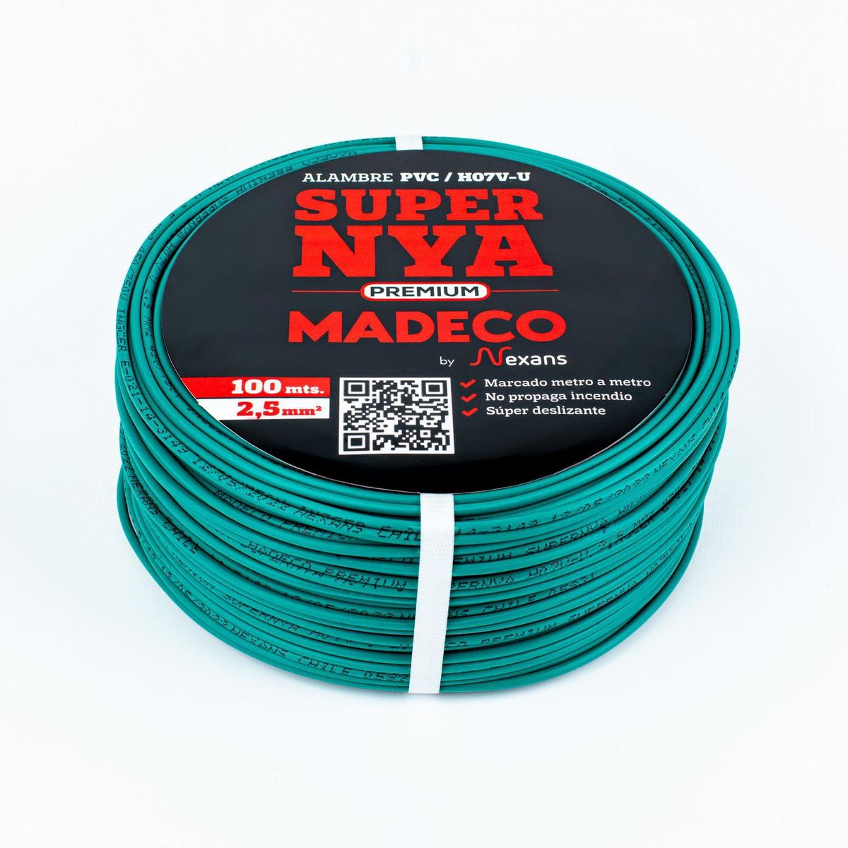 MADECO - Alambre NYA Premium 1x2,5 mm2 Verde 100 metro(s) 