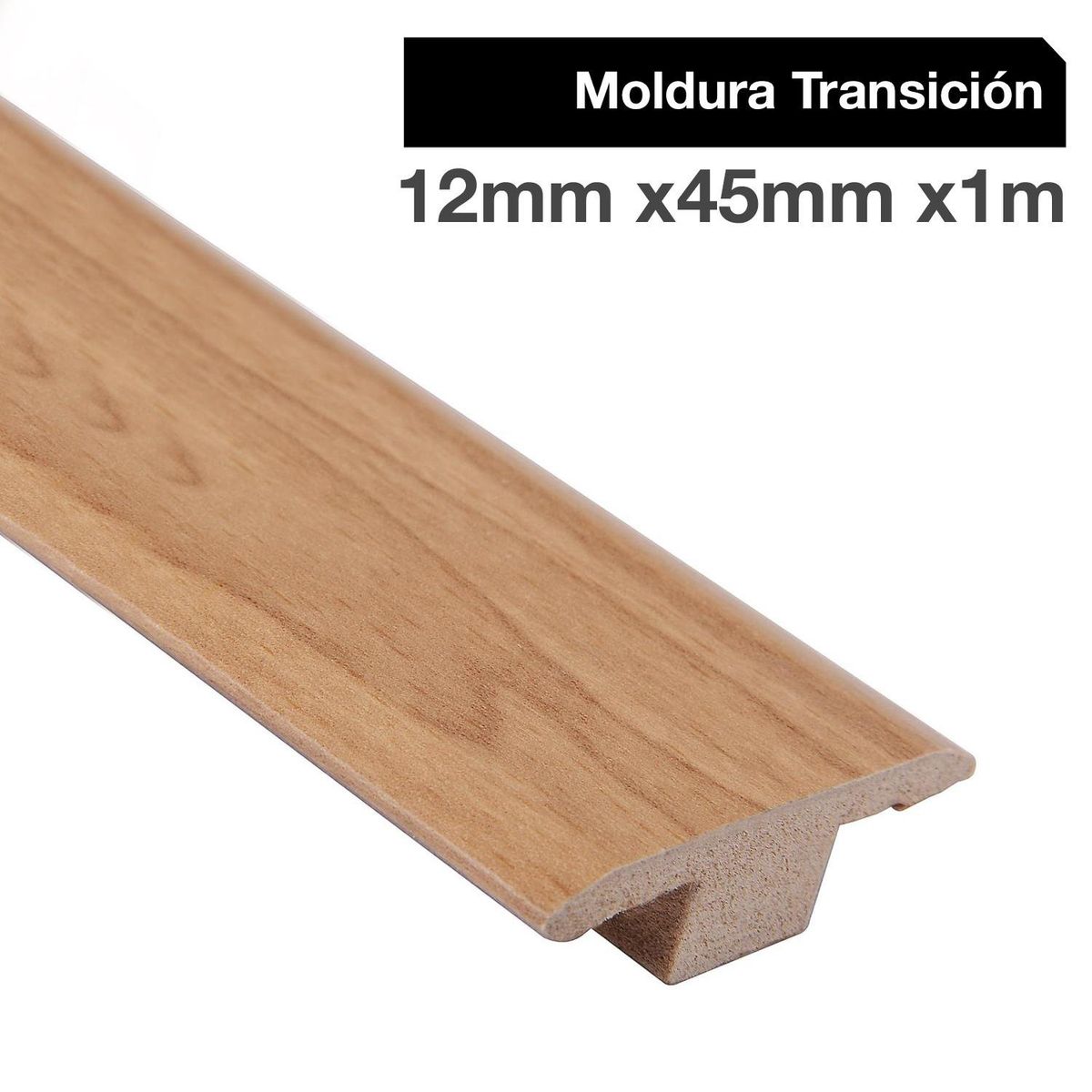 HOLZTEK - Moldura Guía de Transición MDF Abedul 12 mm 4.3x100 cm
