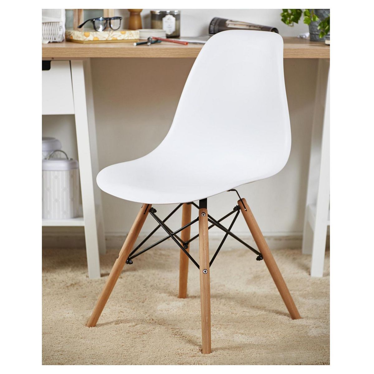 GRUPO LINK - Silla Badem Blanco 85x48x46 cm