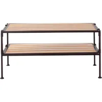 Zapatera Metal 2 Nivel(es) 67.3x31.75x30.98 cm Gris/Café