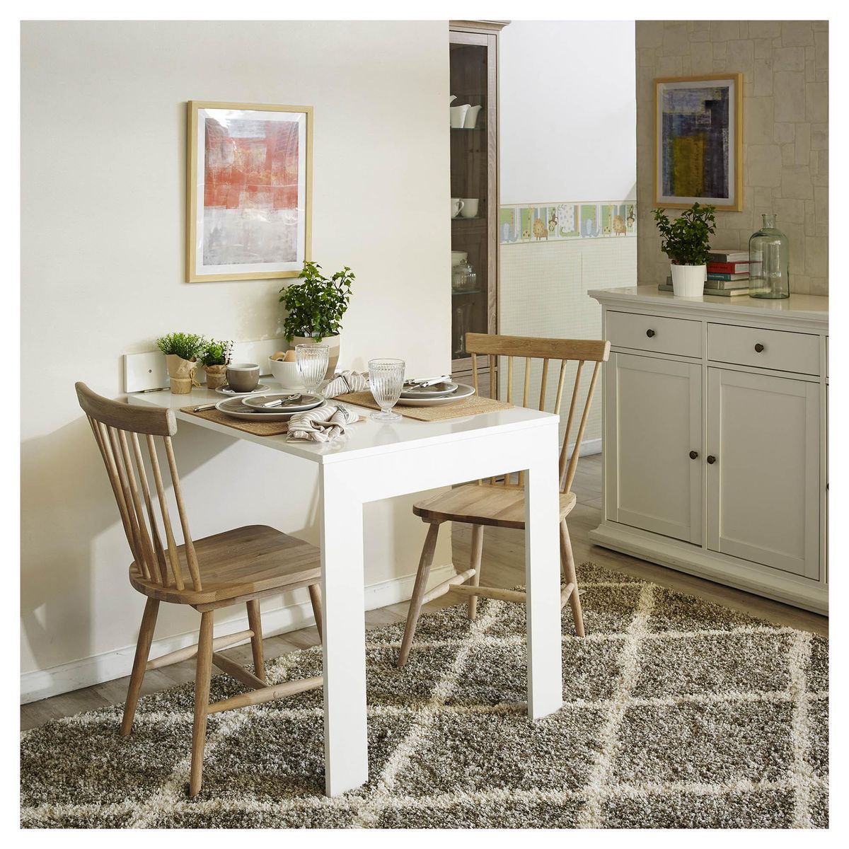 HOMY - Mesa de comedor rectangular 90x70 cm