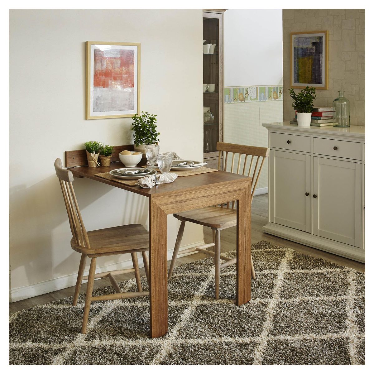 HOMY - Mesa de comedor rectangular 90x70 cm