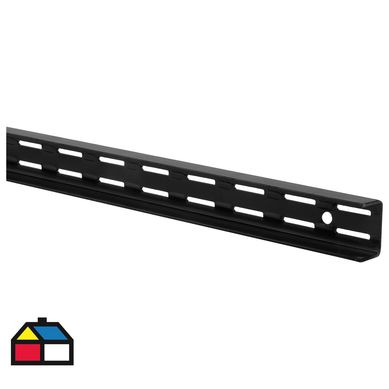 Pilar ranurado doble metal 128 cm Negro.