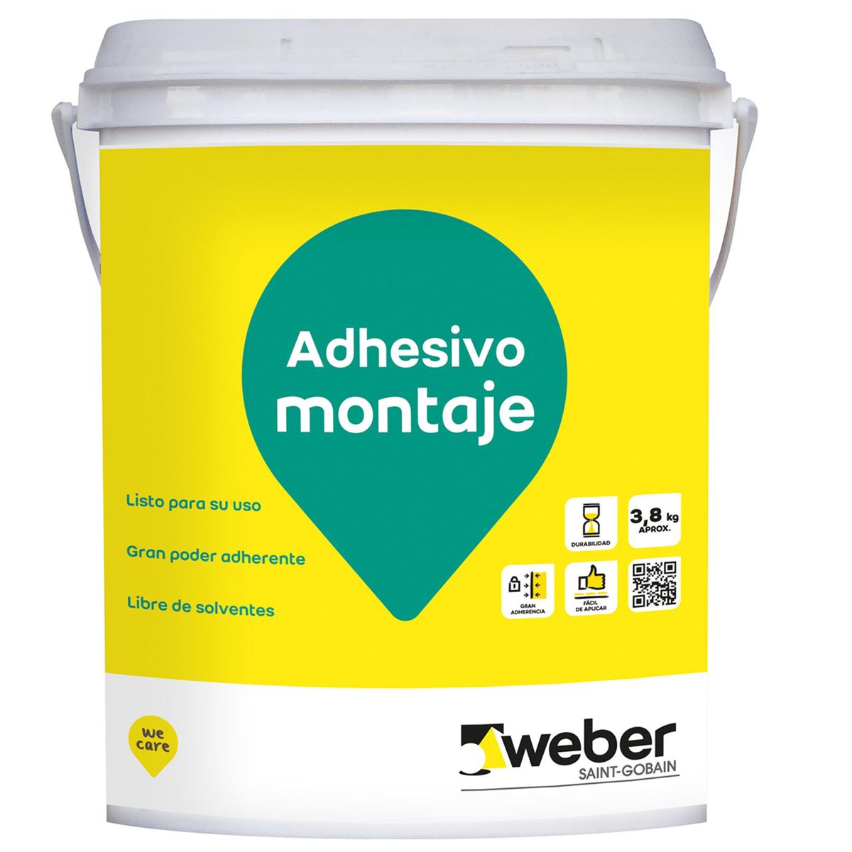 SOLCROM - Adhesivo weber montaje galón 3,8 kilos