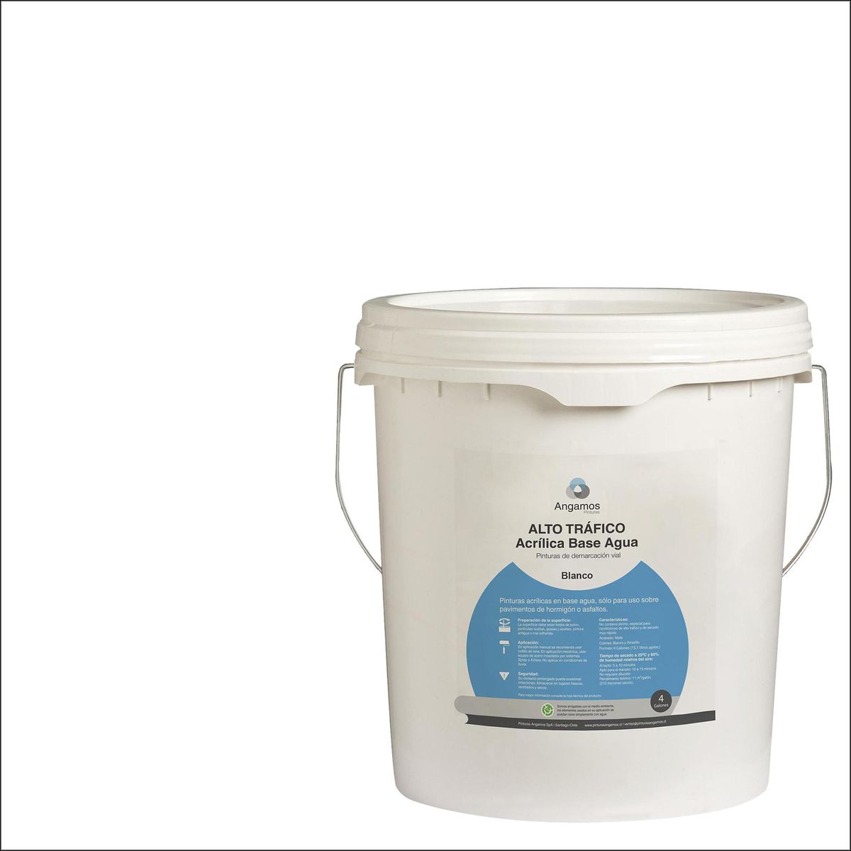 ANGAMOS - Pintura de Demarcación Vial Tineta 4 galón(es) Mate Blanco