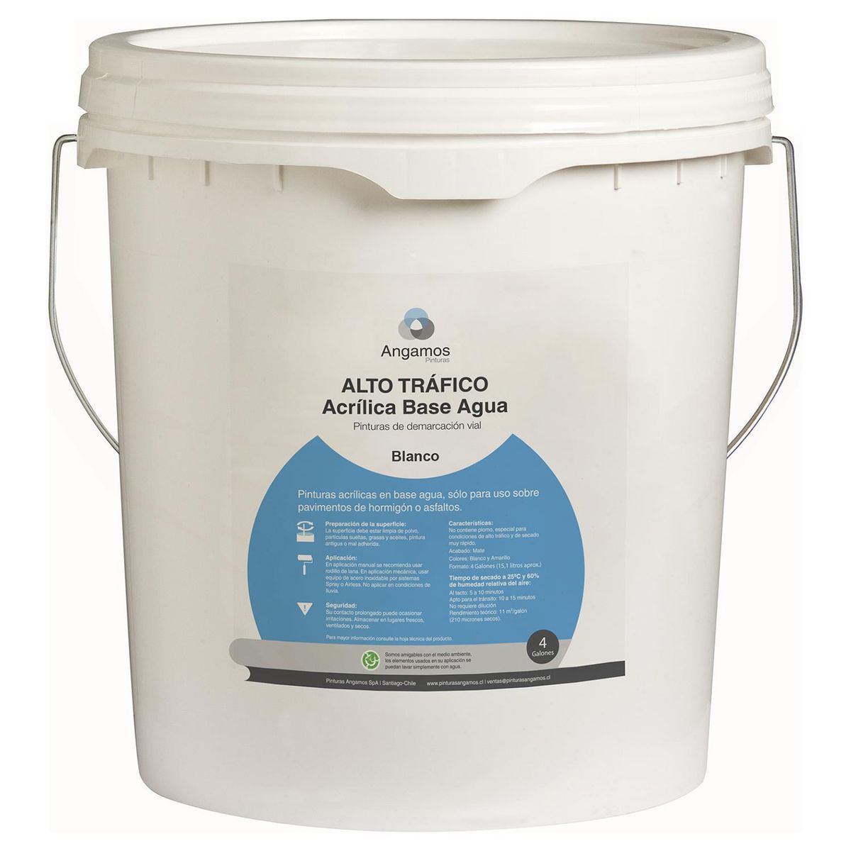 ANGAMOS - Pintura de Demarcación Vial Tineta 4 galón(es) Mate Blanco