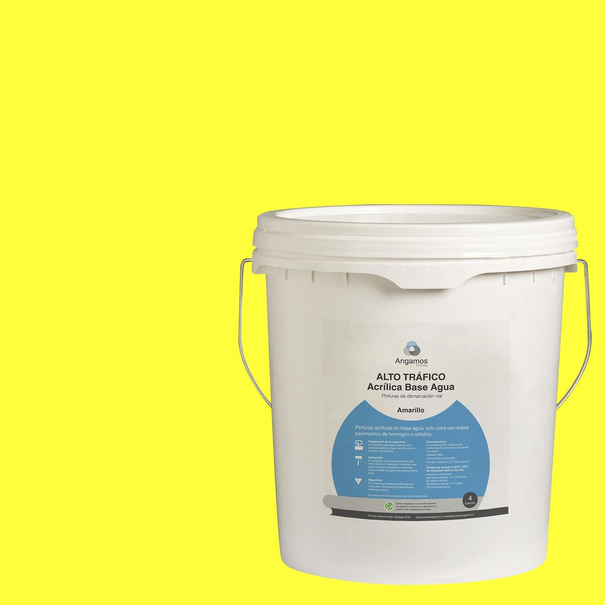ANGAMOS - Pintura de Demarcación Vial Tineta 4 galón(es) Mate Amarillo
