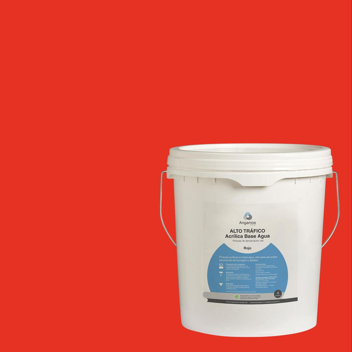 ANGAMOS - Pintura de Demarcación Vial Tineta 4 galón(es) Mate Rojo