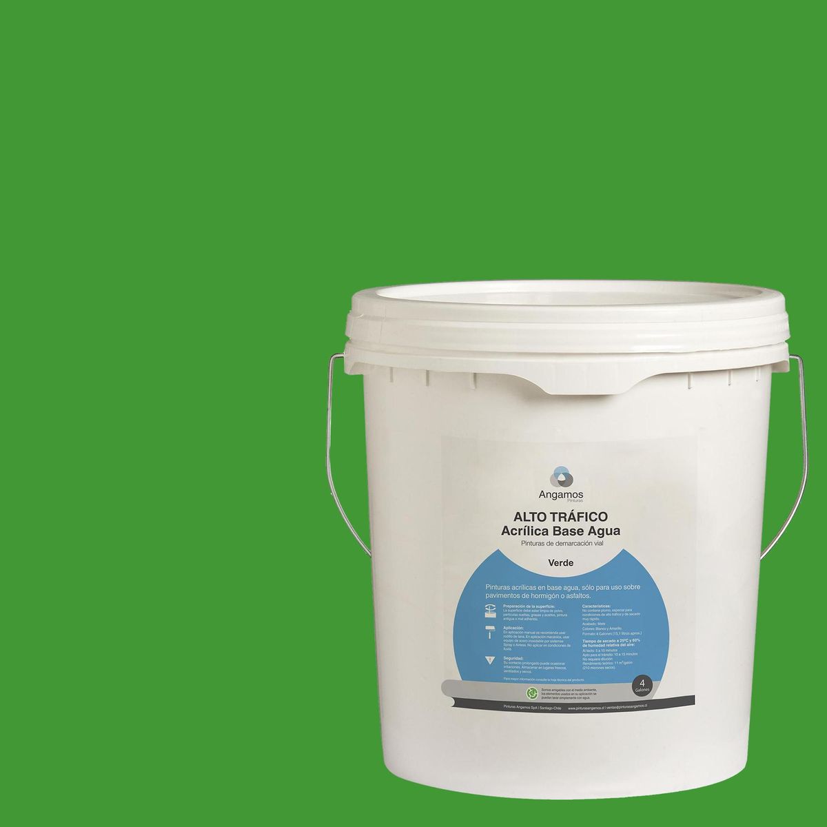 ANGAMOS - Pintura de Demarcación Vial Tineta 4 galón(es) Mate Verde