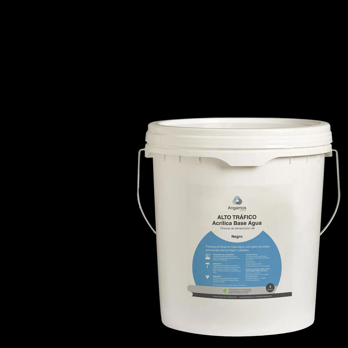 ANGAMOS - Pintura de Demarcación Vial Tineta 4 galón(es) Mate Negro