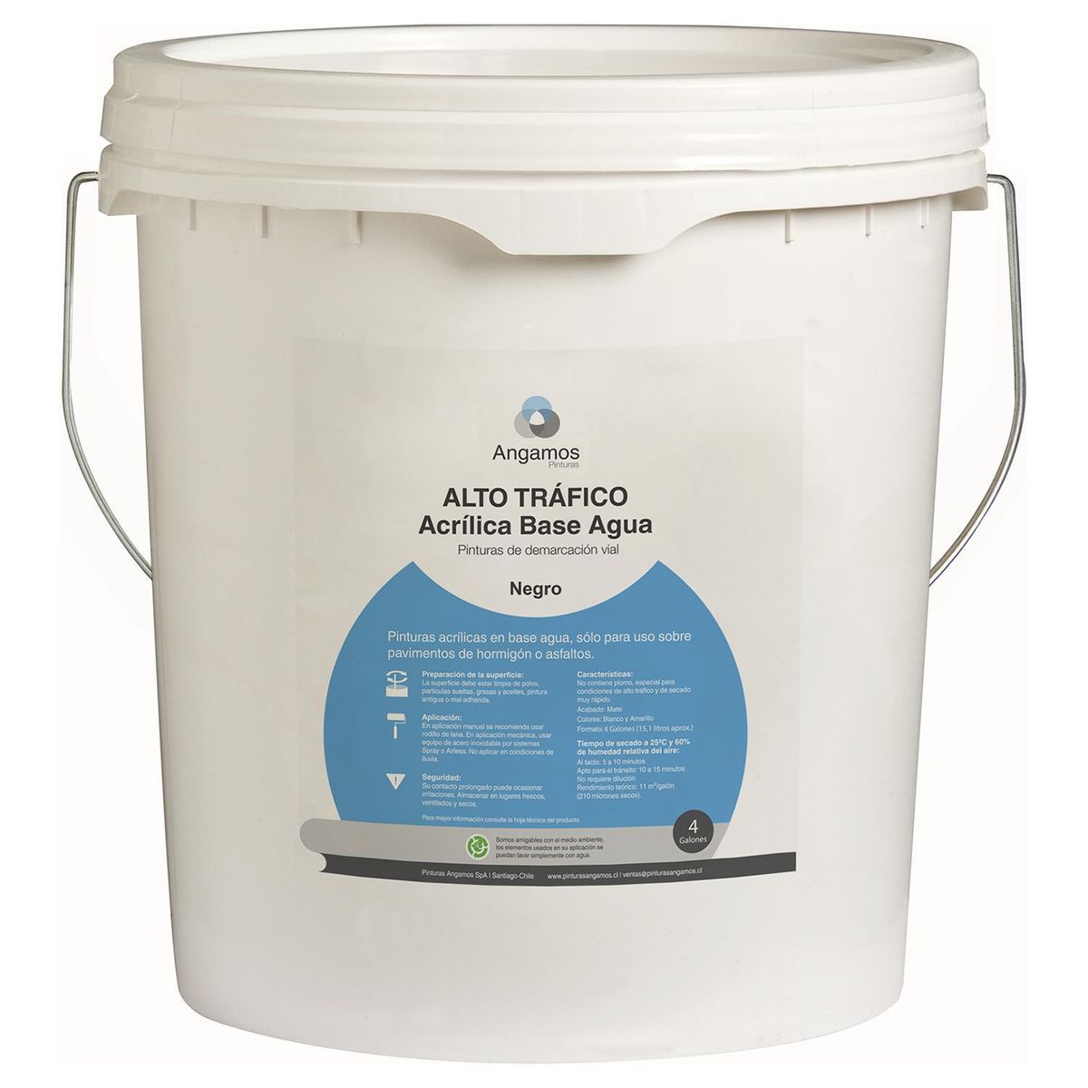ANGAMOS - Pintura de Demarcación Vial Tineta 4 galón(es) Mate Negro