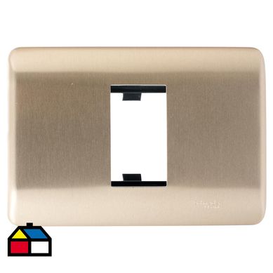 Placa 1 mdulo bronce