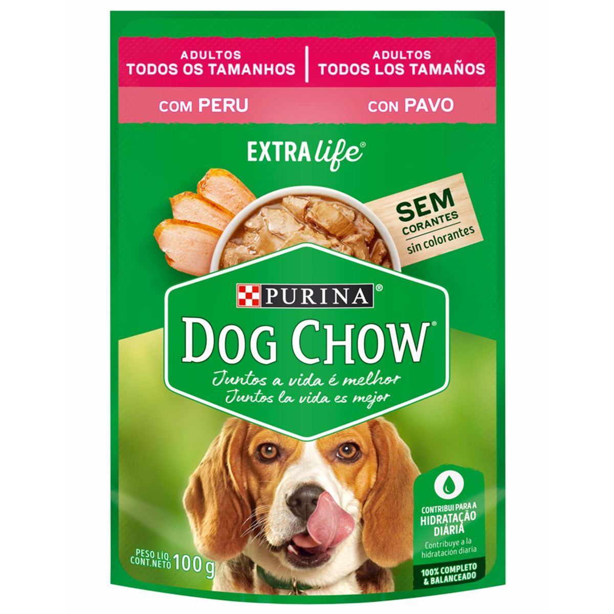DOG CHOW - Alimento húmedo para perro adulto 100 gr pavo