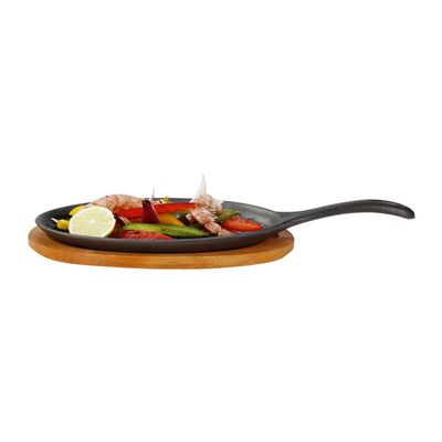 Imagen 2 del producto Plancha para parrilla hierro fundido 25x18 cm con tabla