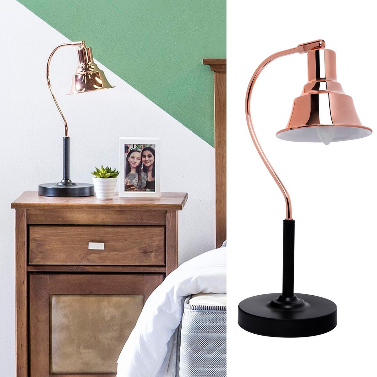 HOMY - Lámpara Mesa Rose Rosa 14x47 cm