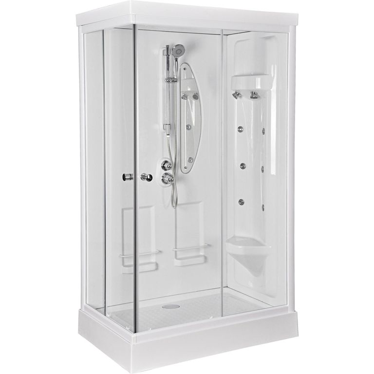 Cabina de Ducha 80x120x213,5 cm Blanca Rectangular
