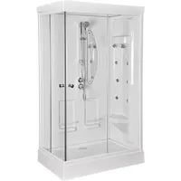 Cabina de Ducha 80x120x213,5 cm Blanca Rectangular