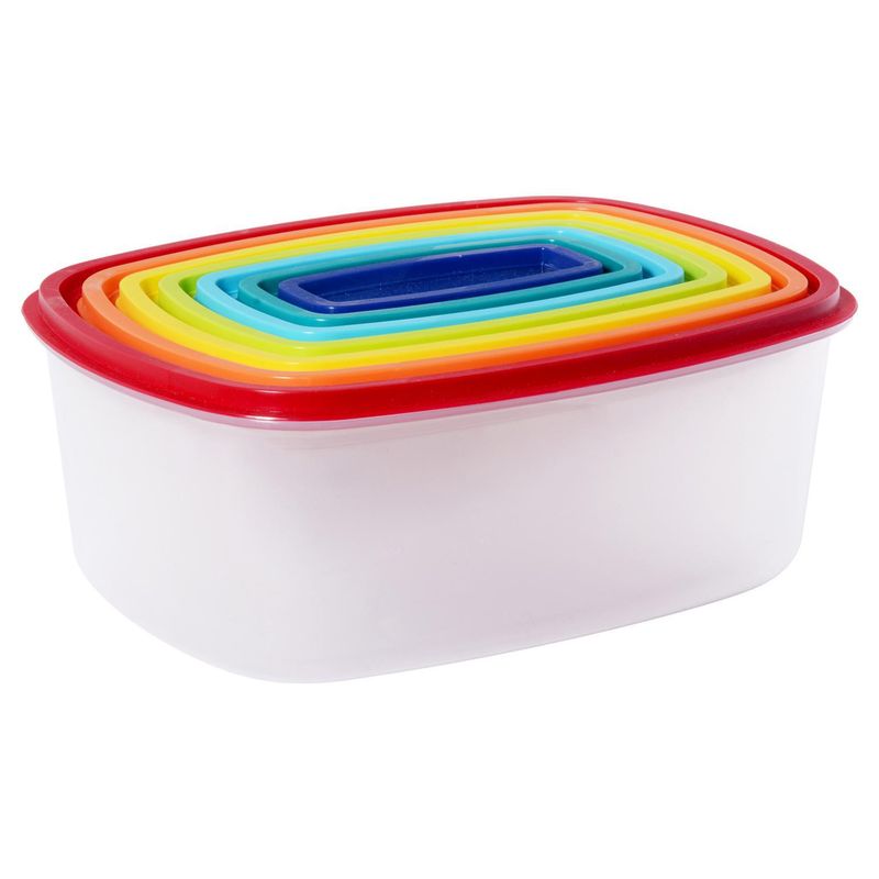 CASA BONITA - Set de 14 Contenedores de Alimento Plástico 1 cm3