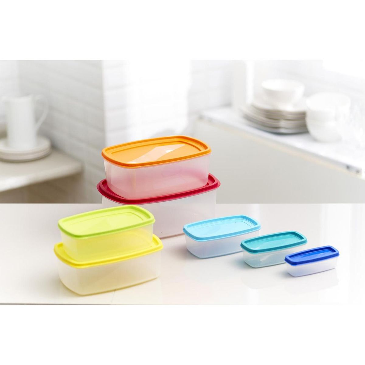 CASA BONITA - Set de 14 Contenedores de Alimento Plástico 1 cm3