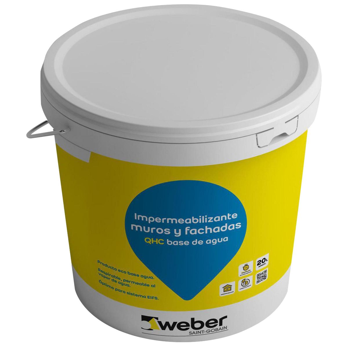 WEBER - Impermeabilizante Muros y Fachadas Tineta 5 galón(es) Mate Blanco