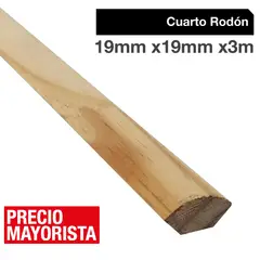MULTIMARCA - Moldura 1/4 Rodón Pino Finger Natural 20 mm 2x300 cm
