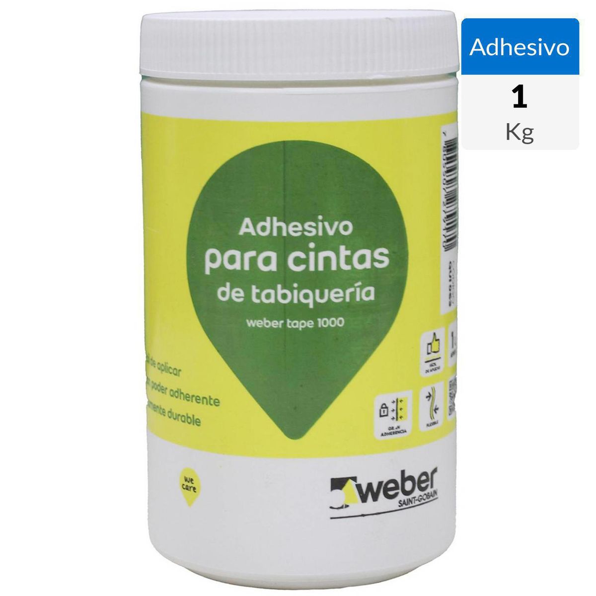 WEBER - Pasta Adhesiva Para Cinta Fibra 1000 Cc Tabiques Y Aislación