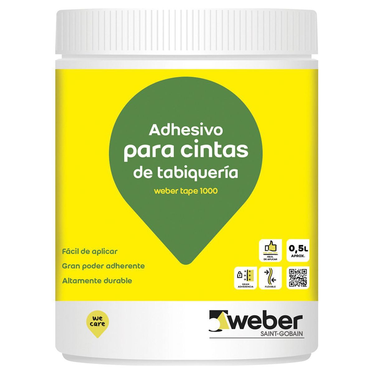 WEBER - 500cc Pasta adhesiva para cinta de fibra de vidrio