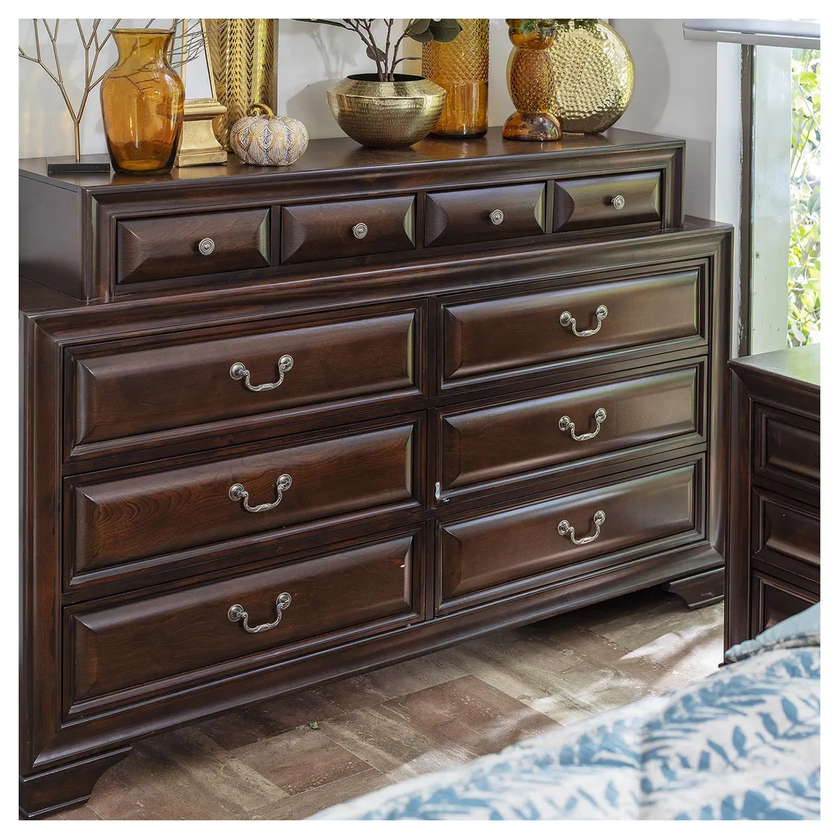 JUST HOME COLLECTION - Cómoda 10 Cajón(es) 170x110x43 cm Café