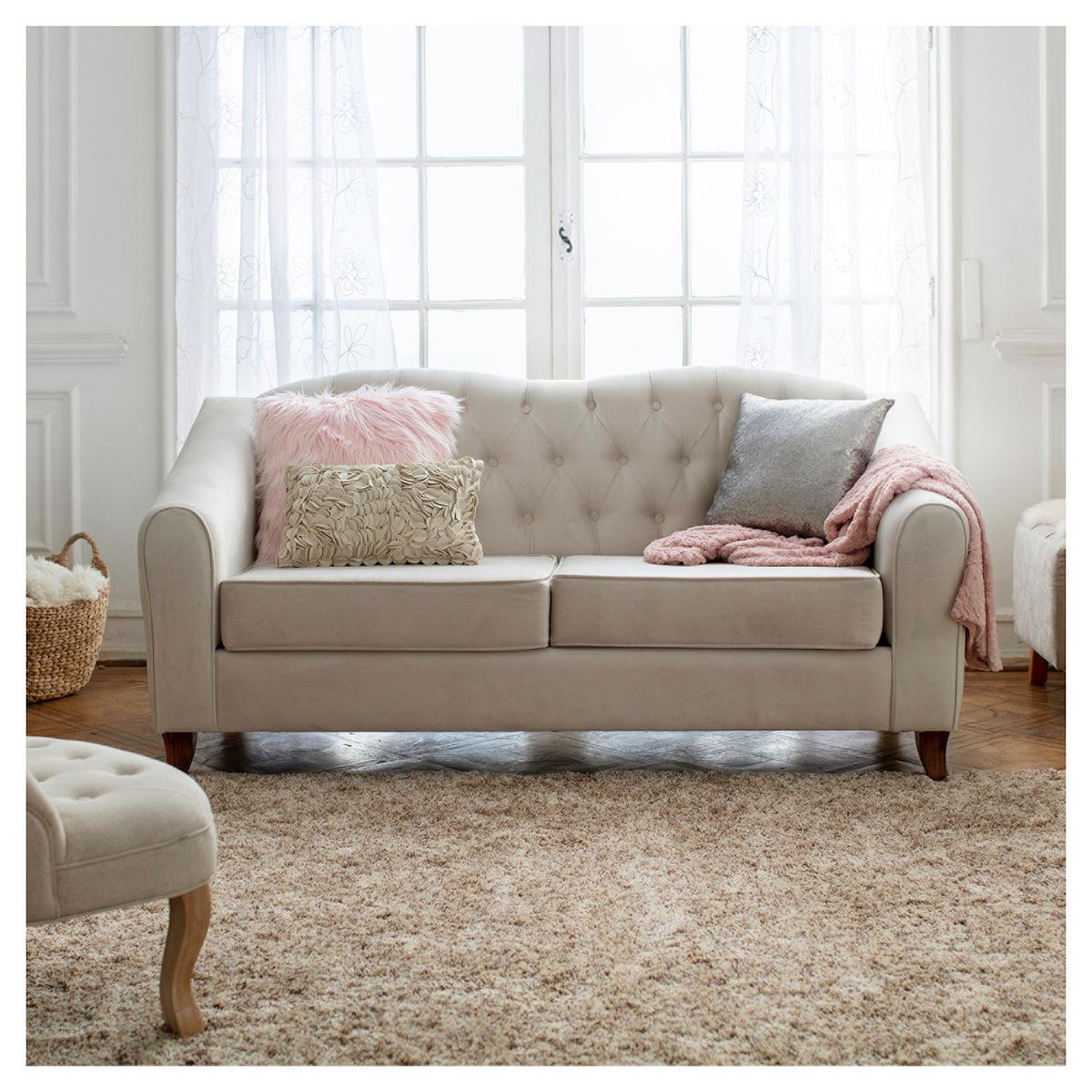 NUEVALINEA - Sofá 3 cuerpos Granada 180x87x85 cm Crudo