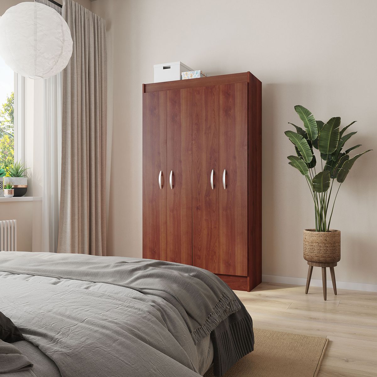 CIC - Clóset Bagua 4 Puerta(s) 2 Repisa(s) 95x170x38 cm Madera