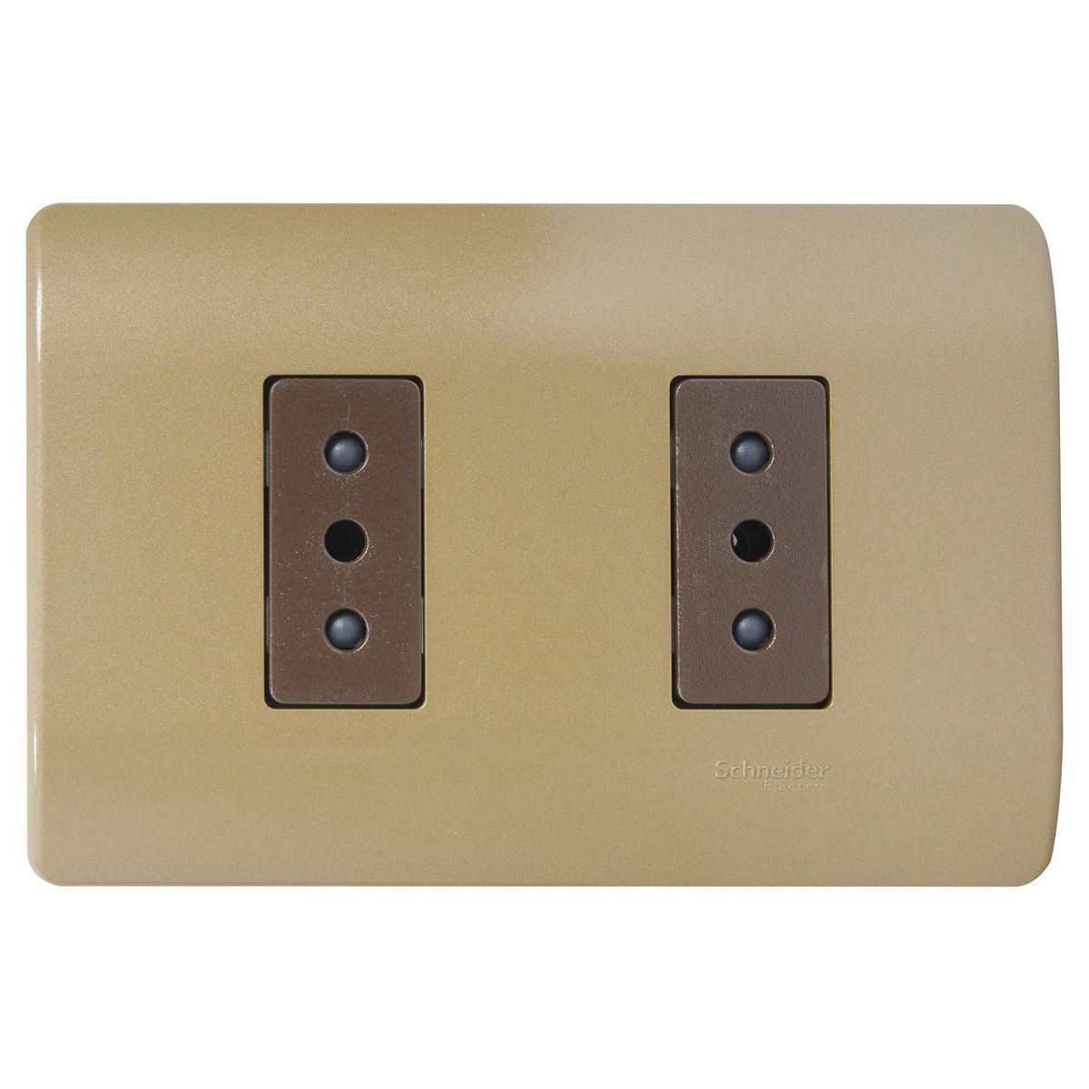 SCHNEIDER ELECTRIC - Tomacorriente Doble 10 A Dorado