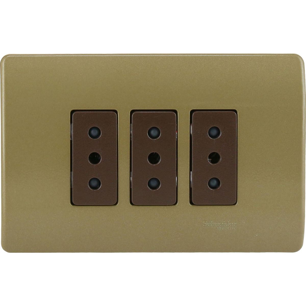 Tomacorriente Triple 10 A Dorado, marca SCHNEIDER ELECTRIC - Foto Principal