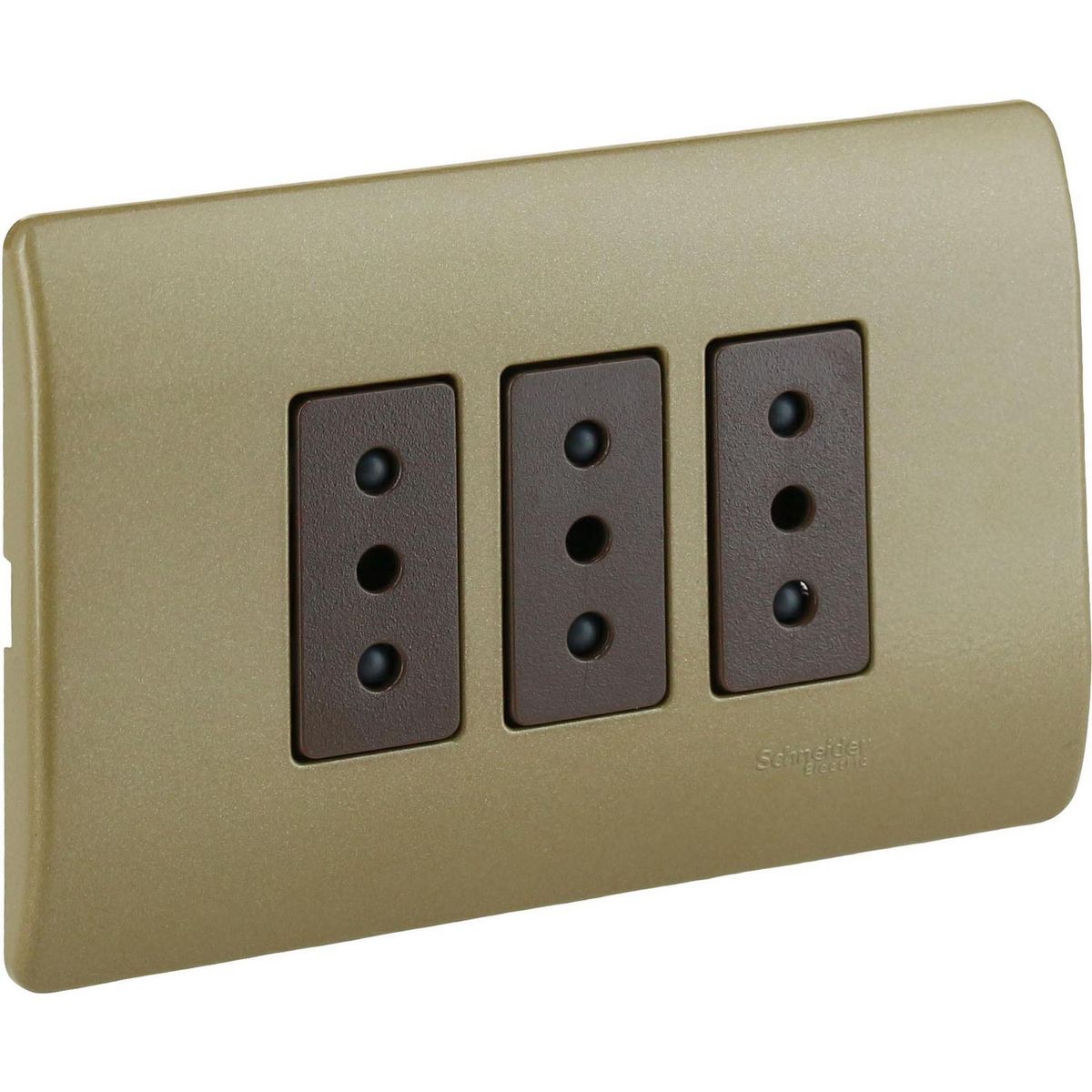 Tomacorriente Triple 10 A Dorado, marca SCHNEIDER ELECTRIC - Foto 2