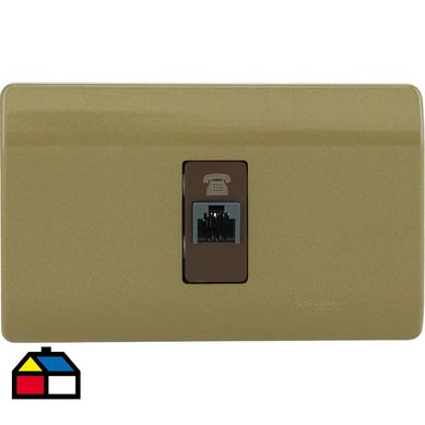 Toma telefnica RJ11 dorado