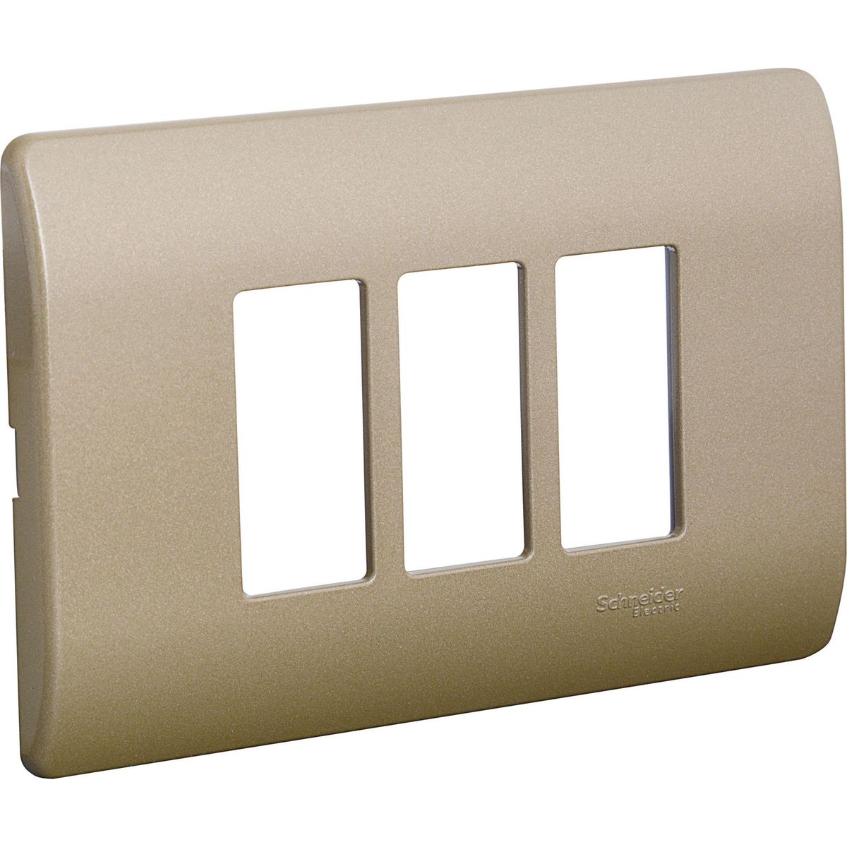 SCHNEIDER ELECTRIC - Placa 3 módulos dorado Genesis
