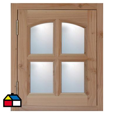 Kit ventana pino oregn 50x60 cm con vidrio